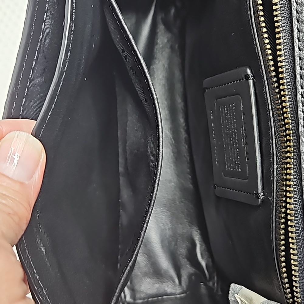 COACH BLACK LEATHER AND SUEDE DRIFTER CROSSBODY IN MATTE BLACK - Picture 7 of 10